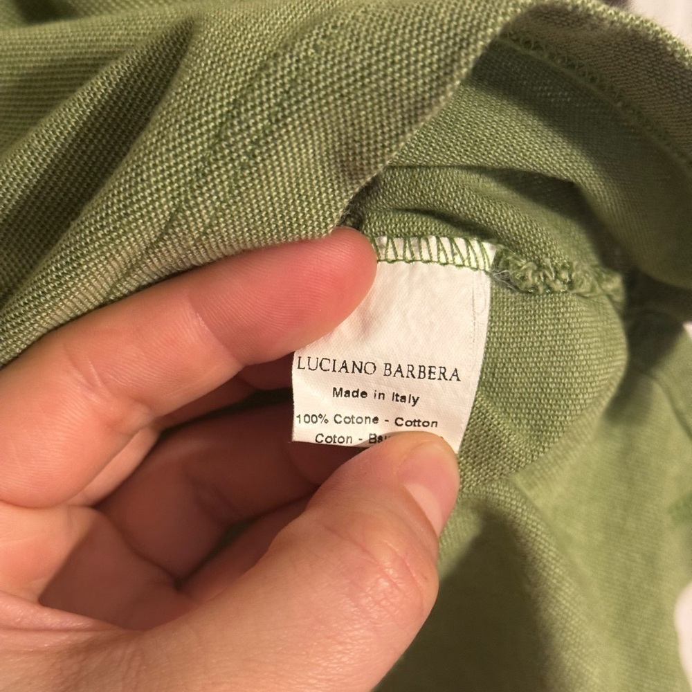 Luciano Barbera Men’s 100% Cotton, Italian Made, Green Polo Shirt - Picture 7 of 8